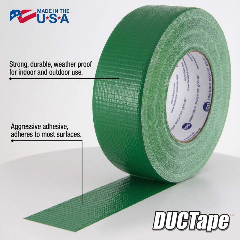 IPG 6720GRN JobSite DUCTape, Colored Duct Tape, 1.88" x 20 yd, Green (Single Roll) - Image 2